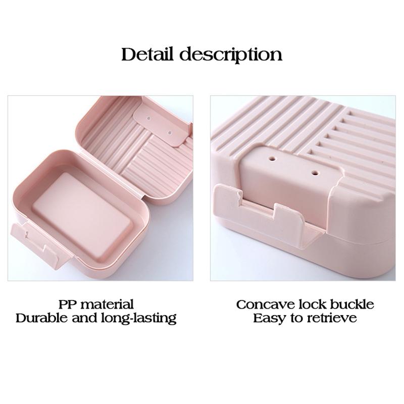 Travel Soap Dish Plate With Lid Portable Lock Sealed Soap Organizer Case Bathroom Outdoor Soap Storage Box