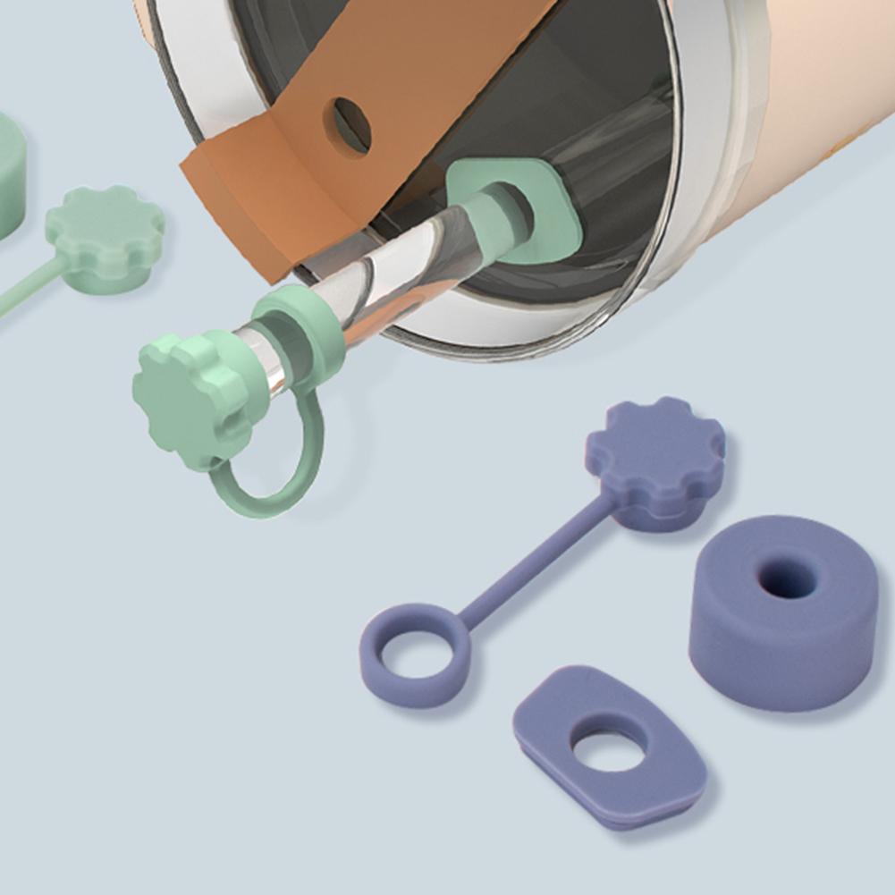 Silicone Spill Stopper Set Straw Cover Leak Stopper Anti Spill Stopper Set for Stanley 1.0/2.0 Tumbler Accessories
