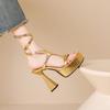 Women's High-heeled Sandals Summer New Sexy European and American Style Waterproof Table Large Size Open-toed Sandals