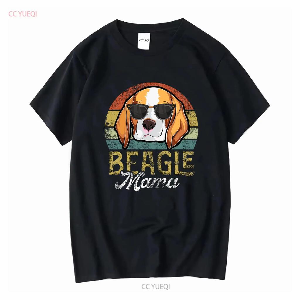 Retro Beagle Mama T Shirt Women Mothers Day Dog Mom S 3XL long sleeves vintage Washed Versatile Stretched Comfortable Casual