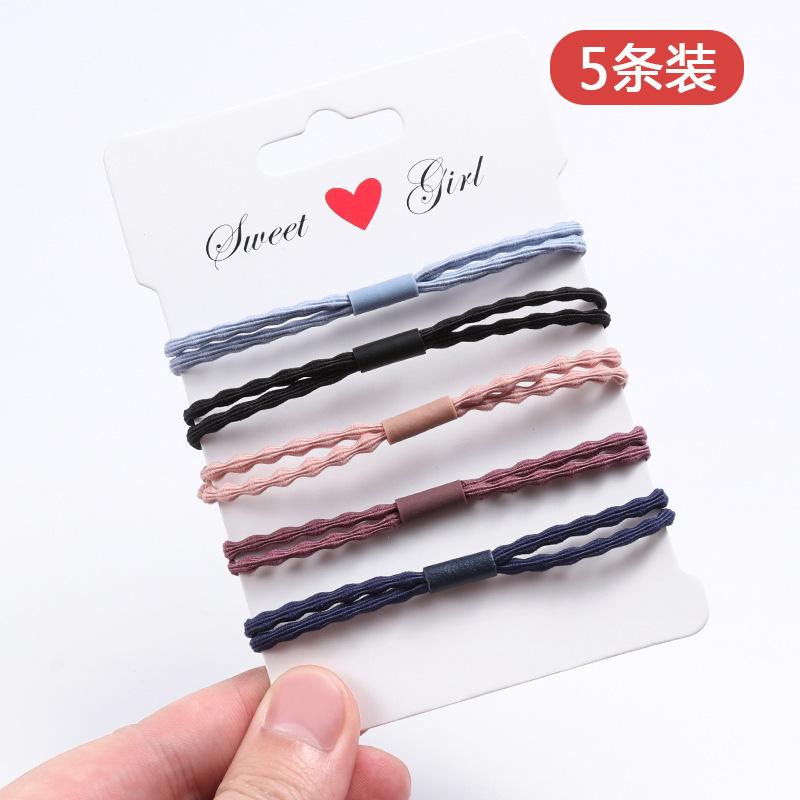1 Set Elastico per Capelli Korean Simple Durevole Elastici per Capelli Accessori per Ragazze Corda per Capelli Anello Copricapo