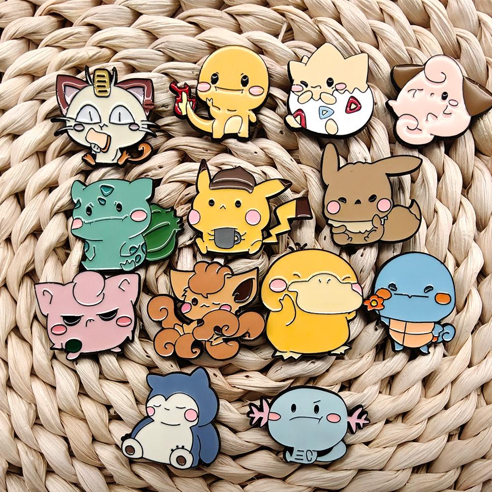 Cartoon Pokemon Monster Brooches: Charmander, Pikachu & Squirtle Pins