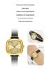 Sleek Black Gold Small Square Quartz Watch, Versatile Steel Band, Waterproof Casual Design