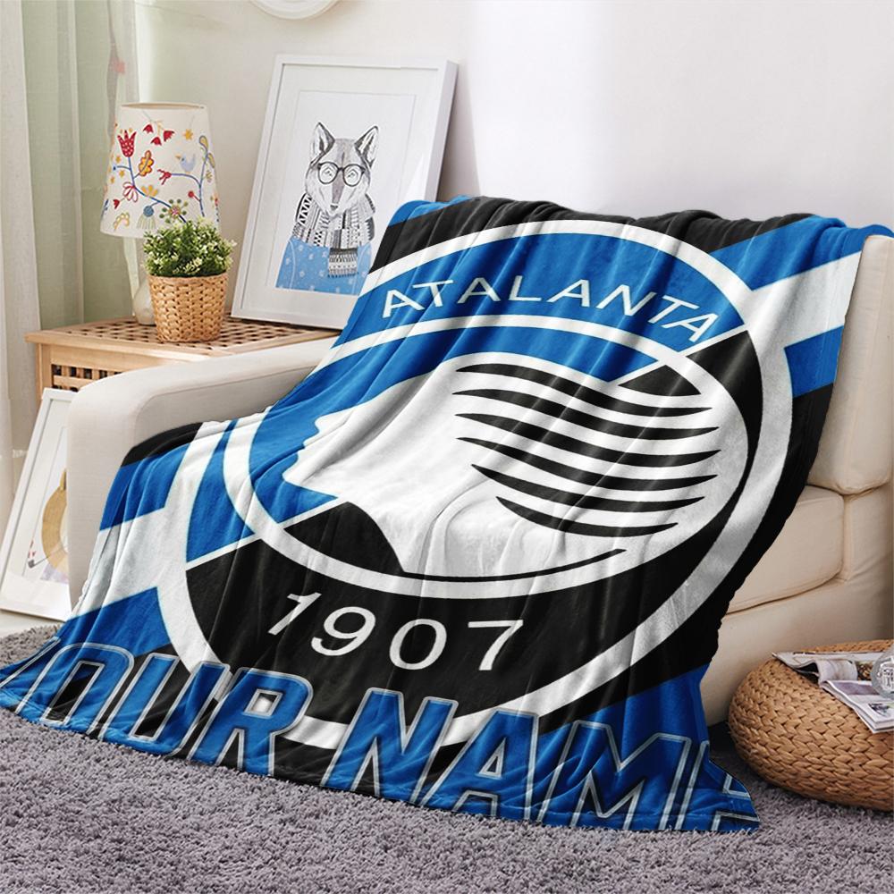 1 Stück Benutzerdefinierter Name Atalanta BC Gemustert Flanelldecke Geeignet für Alle Jahreszeiten für Heimdekoration Wärme und Komfort Geschenke Feiertagsgeschenk