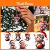 Adorable Acrylic Cat Car Ornament Festive Christmas Hat Design For Car Interior Decoration