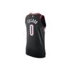 Nike NBA Logo Print V-Neck Basketball Jersey Icon Edition Portland Trail Blazers Damian Lillard Player Jersey 0 Men jersey Black CW3459-011