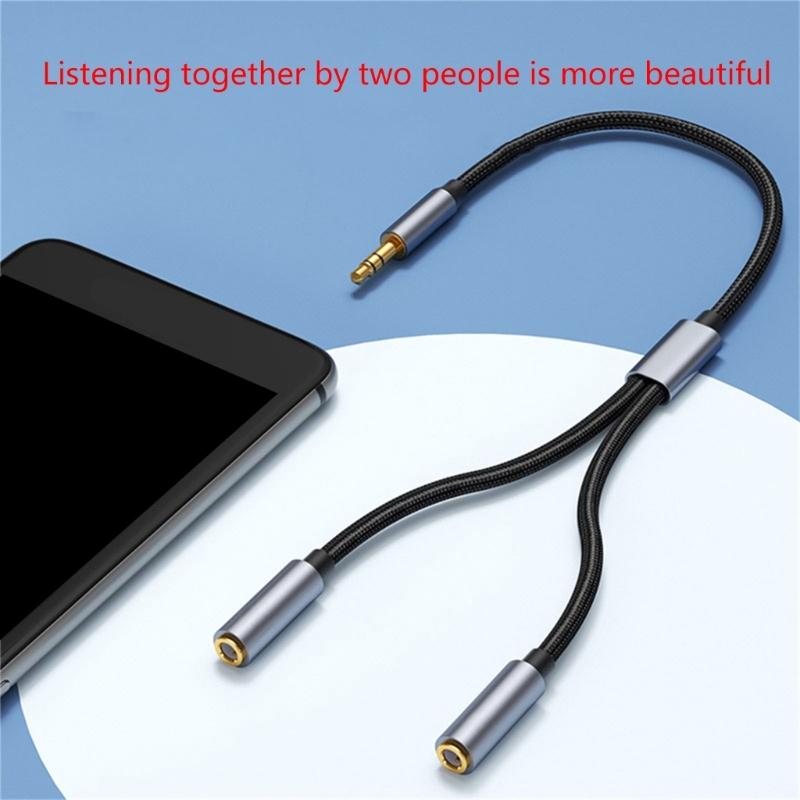 Headphone Splitters Cable 3.5mm Aux 1xMale to 2xFemale Extension Cord for Headphones Speaker Superior Sounds Quality