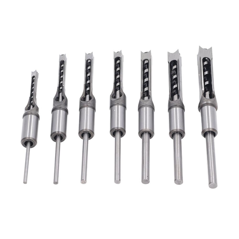 7pcs Bearing Steel Square Hole Drill Bit Woodworking Drill Bits Woodworking