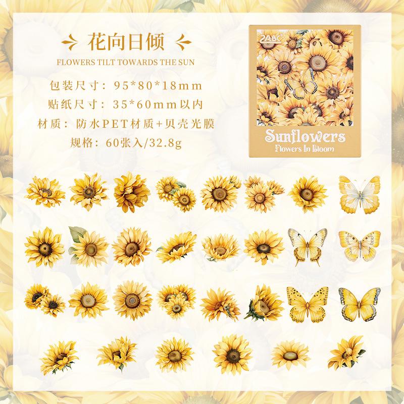 1box/60pcs Flower Butterfly Stickers, Decorative Stickers for Journals, Scrapbooks, DIY Crafts