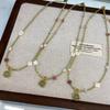 Fresh Natural Spinel Shell Heart Shaped Daisy Flower Necklace Olive Extreme Clavicle Chain Love Vintage Necklace