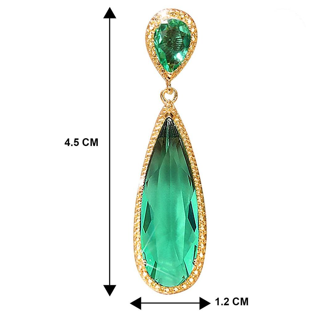 Crystal Studded Gold Plated Dangle Earrings Fashion Wear Stylish Jewellery Gift for Girls & Women