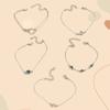 5 Piece Set Of Ladies Fashionable And Elegant Jade Sparkling Square Butterfly Heart Bracelet Wedding Birthday Zircon Gift Party