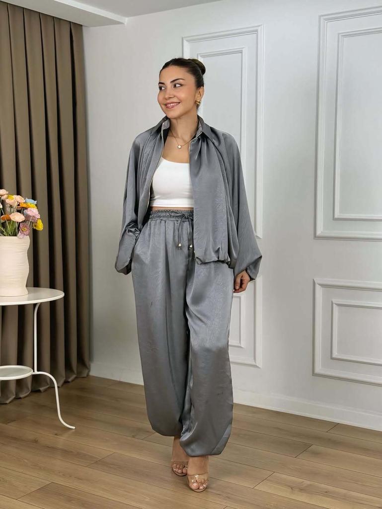 Grenzüberschreitende europäische und amerikanische Damenbekleidung Amazon Reverskragen Langarm-Strickjacke Hemd Lässige Hosen Pendler Mode Anzug