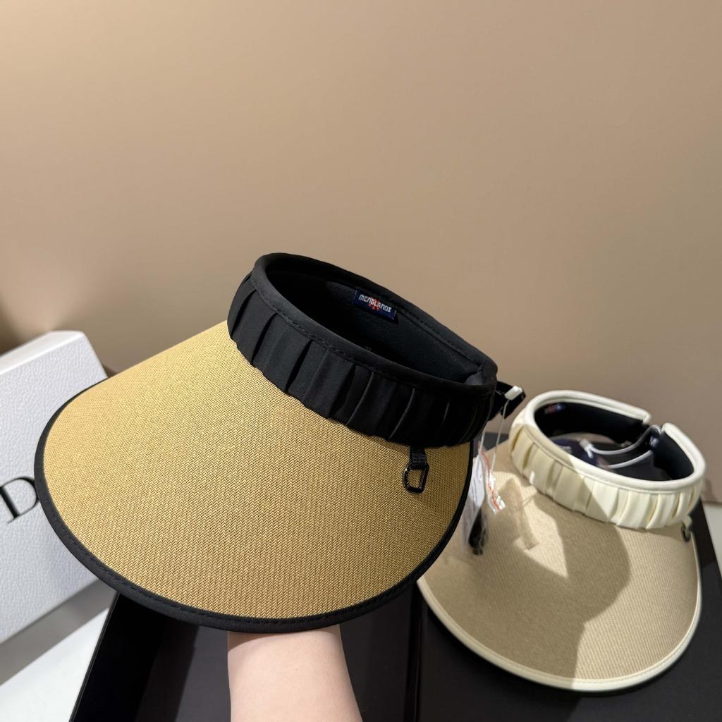 Summer Women Visors Hat Foldable Wide Brim Empty Top Straw Hat Outdoor UV Protection Female Beach Caps adjustable Sun Hats