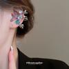 Explosive double-layer size colored diamond ear clips ins wind personality without ear holes ear bone clips y2k niche earrings wholesale