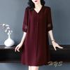 Black Loose Maternity Dress Summer Style Mommy Midi Dress Women Plus Size Clothing V-neck Short Sleeve Fashionable Dress