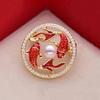 Double Carp Playing with Pearls Brooch, High-end Koi Flower Brooch, Niche Design, Anti-glare Pin