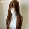 Honey Brown Wig 13x4 Lace Front Wigs Long Straight Haiti Daily Use Wear and Go Front Lace Wig Glueless Synthetic Lace Wigs