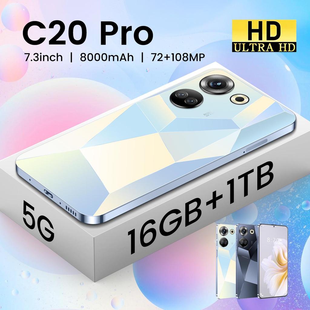 C20Pro 7.3-Inch Full Screen Android Smartphone, 16GB Ram + 1TB Storage