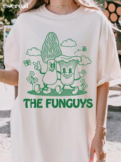 Oversized Pinterest-style print T-shirt (THE FUNGUYS) 2XL