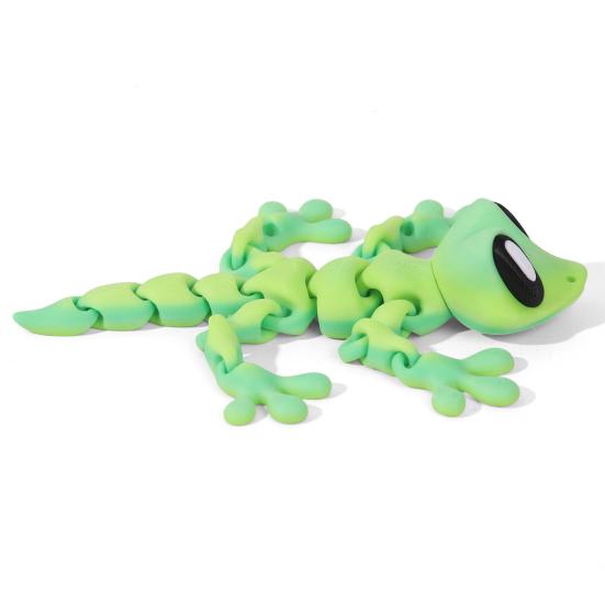 3D Printed Gecko Toy Magnetic Articulated House Lizard Figurine Animal Fidget Toy for Refrigerator Magnet Computer Monitor Decor