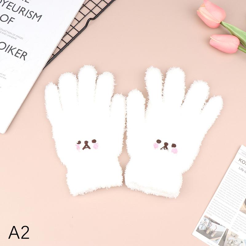 

Lovely Coral Velvet Furry Breathable Gloves Winter Solid Color Versatile Plush Thickened Cold-proof A2