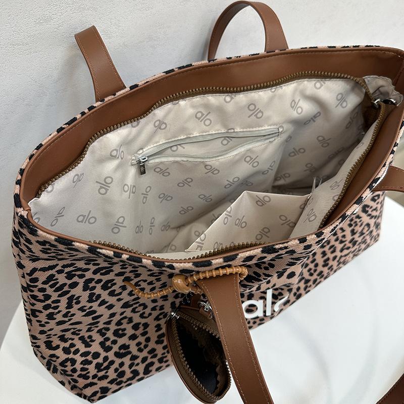Leopard Print Bag, Women's Large Capacity Temperament Canvas Fashionable Shoulder Bag, Commuting Tote Bag for Work