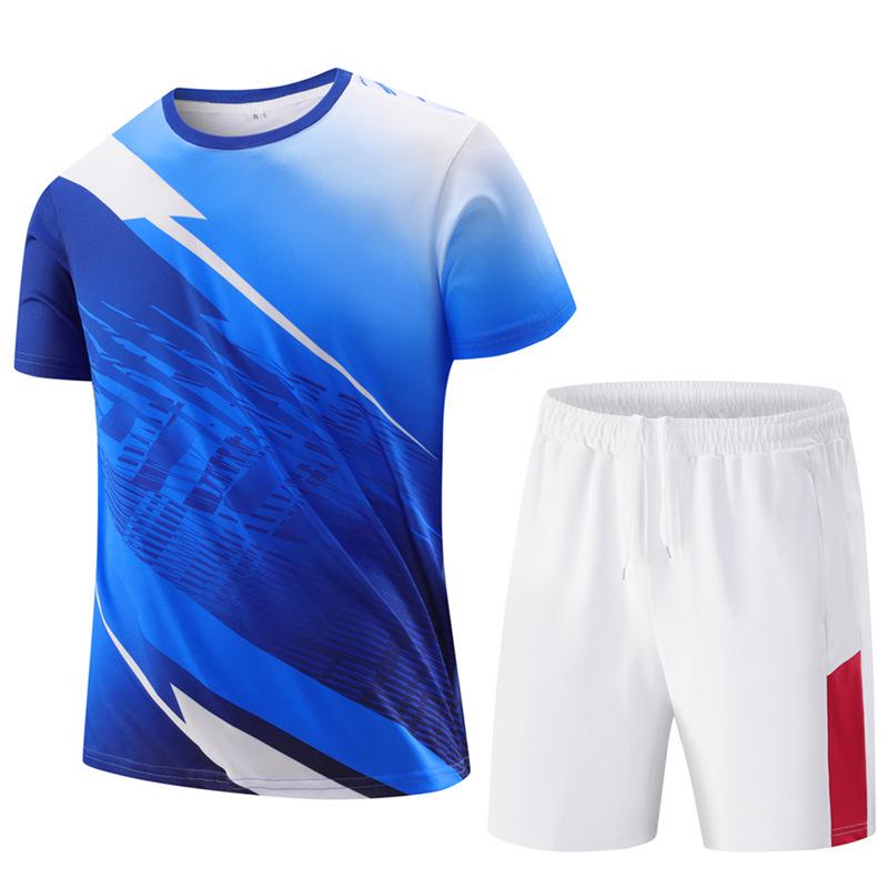 Unisex Badminton & Table Tennis Summer Sports Set - Short Sleeve Jersey & Competition Training Uniform