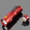 Modoao Mini Waterproof Mini LED Flashlight with Maximum Brightness of 300 Lumens Flashlight, Compact, Lightweight, (Red)