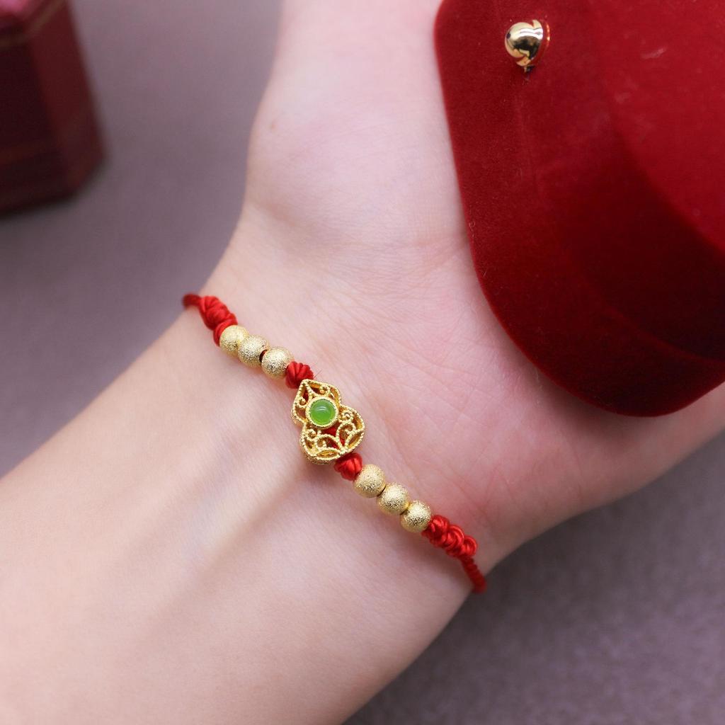 Adjustable Red Gourd Bracelet for Women - Year of the Rat, Versatile & Stylish