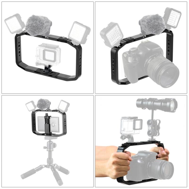 GoPro New Hero /HERO7 /6/5 /5 Session Micro SLR and Other Action Cameras Wyanlin Wyanlin Handheld Video Rig Filmmaking Vlogging Cage Holder for DJI Osmo Action GoPro New Hero /HERO7 /6/5 /5 Session Micro SLR and Other Action Cameras Wyanlin Wyanlin Handheld Video Rig Filmmaking Vlogging Cage Holder for DJI Osmo Action