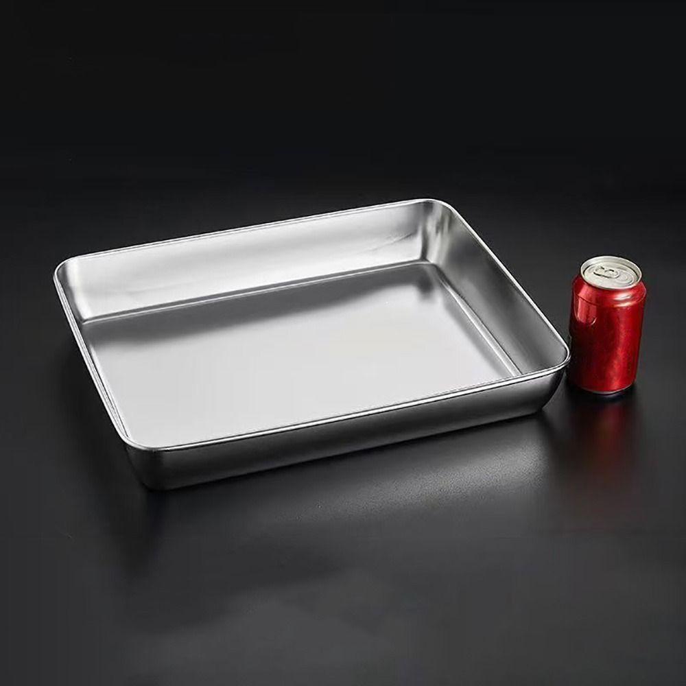 Stainless Steel Cake Tray Gold Silver Storage Tray Versatile Multi-sizes Tray For Refrigerators