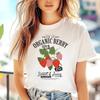 Damen Mode Vielseitig Kurzarm 90er Lässig Stil Aquarell Erdbeer Muster Print T-Shirt Bedrucktes Oberteil Kleidung T-Shir
