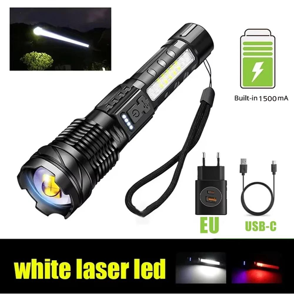 High Power LED Flashlight USB Rechargeable Zoom Tactical Torch 3000M Long Range Powerful Flashlight Fishing Camping Lantern