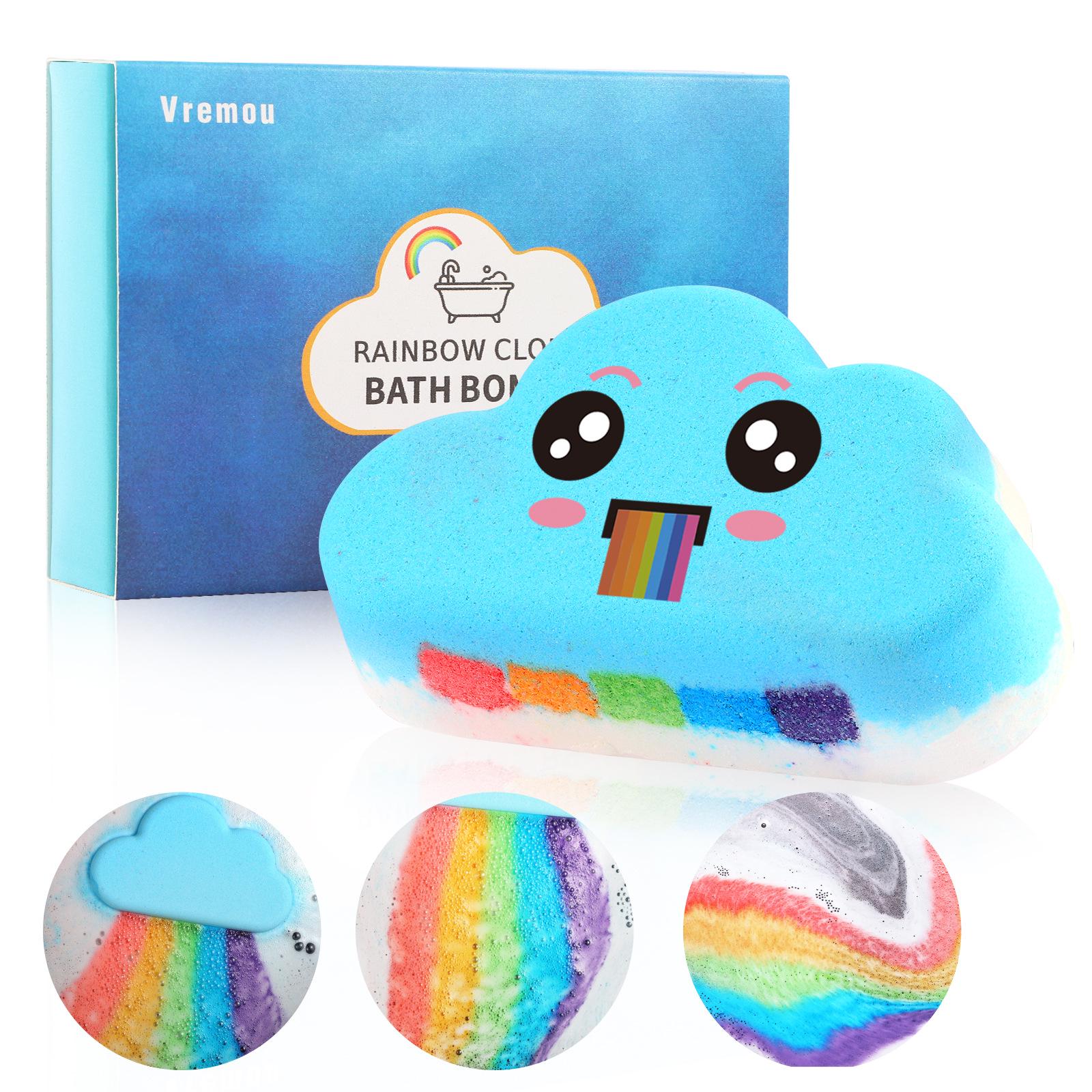Blue Ocean Rainbow Clouds Bubble Bath Balls - Fun & Fragrant Bath for Kids