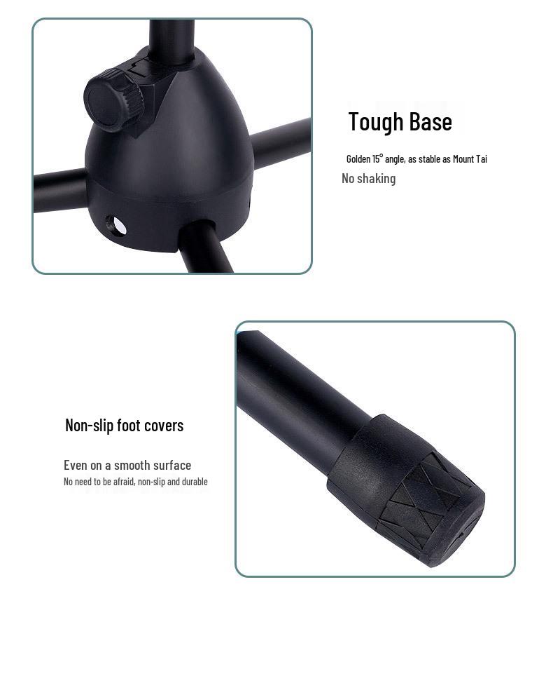 Adjustable Portable Microphone Tripod Stand for Live Streaming, Recording, Outdoor, or KTV