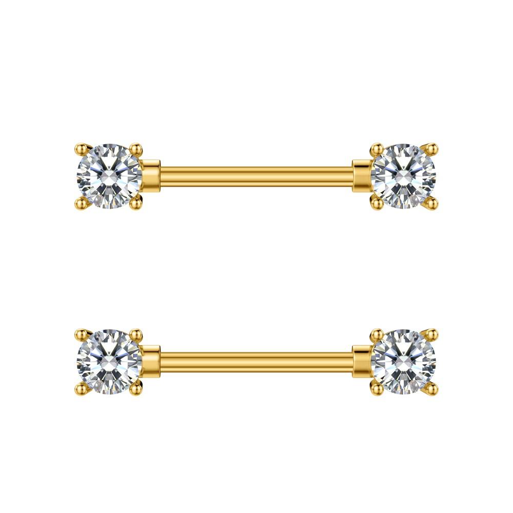2 piezas de anillos de pezón sexys con forma de corazón de acero inoxidable de 14 g, piercing para pezón, barra para pezón para mujeres y niñas, joyería corporal con barra protectora