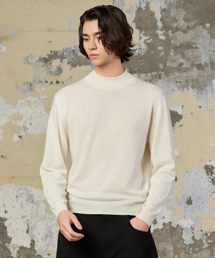 HYOJI Cashmere Blend Mock Neck Crop Knit (6 Colors)