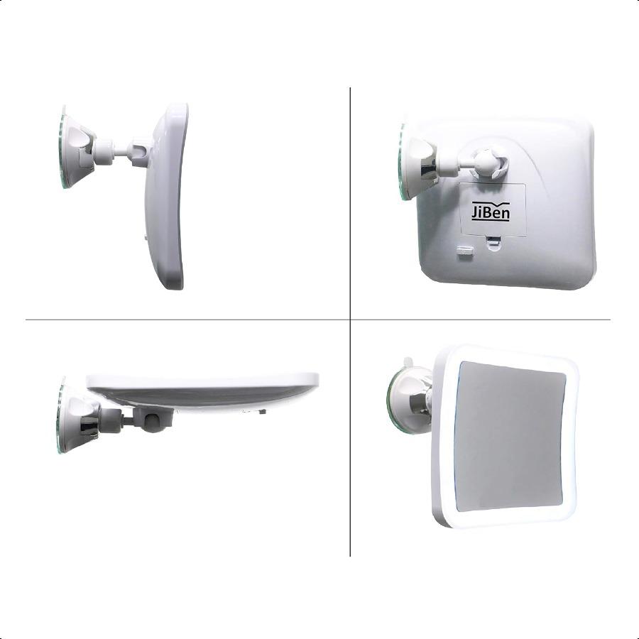 

Зеркало для макияжа JiBen Square LED с подсветкой и 10-кратным увеличением, присоска с фиксацией мощности, яркий рассеянный свет и вращение на 360 градусов A United States