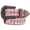 Shinning Diamond Waist Belts with Skull Buckle for Rock Fan Adjust Length Belt for Teens Woman Jeans Skirt Decorative