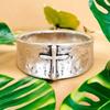Silver Cross Ring Wide Face Retro Design Adjustable Unisex Jewelry Vintage Bold Fashion Men Women's Ring Gift Popular Gothic