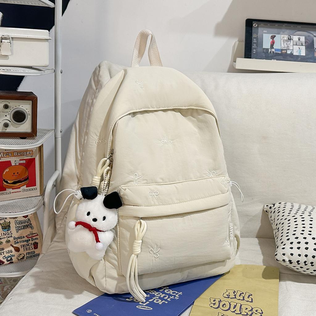 Schoolbag Japanese bow girl schoolbag ins style Korean version simple and versatile junior and high school students small fresh backpack