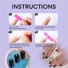 Square Nail Tips Black Fake Nail Glues On Nail Stick On Nail Press On Nail Artificial False Nail for Womens and Girls