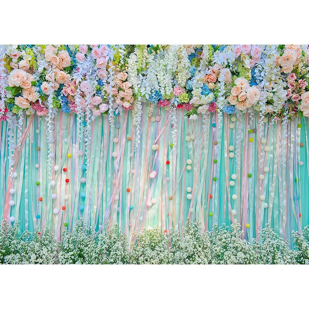 Photography Backdrop Flowers Wall Wedding Banner Vinyl Background for Children Valentines Lovers Party Photoshoot Photo Studio