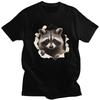 Custom Funny Raccoon T Shirts Men Pure Cotton Tees Tshirt Tshirt