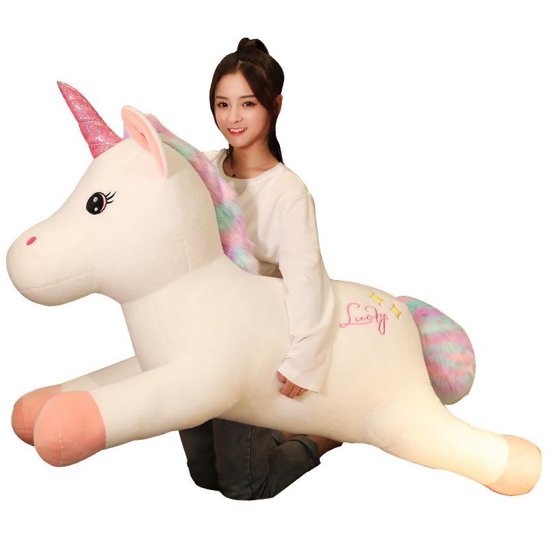 Girl Heart Lying Unicorn Doll Plush Toy Pink Unicorn Doll Children Accompany Soothing Doll