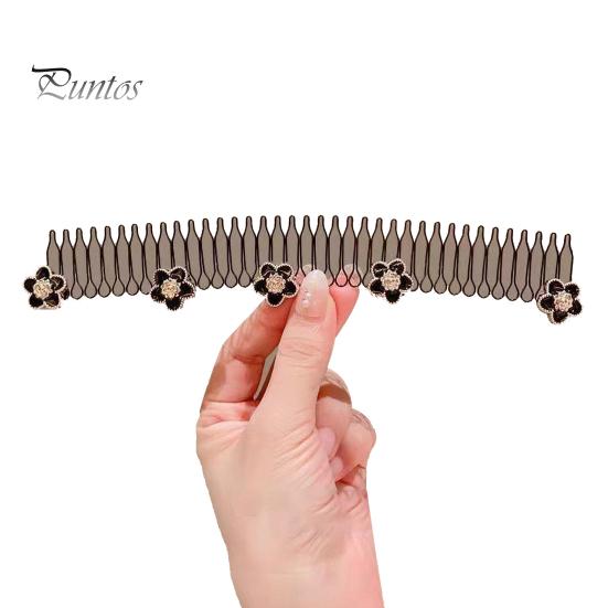 Women Hairband Flower Faux Pearl Button Butterflies Decor Hair Hoop Visible Metal Mesh Headband Elastic Hair Accessory