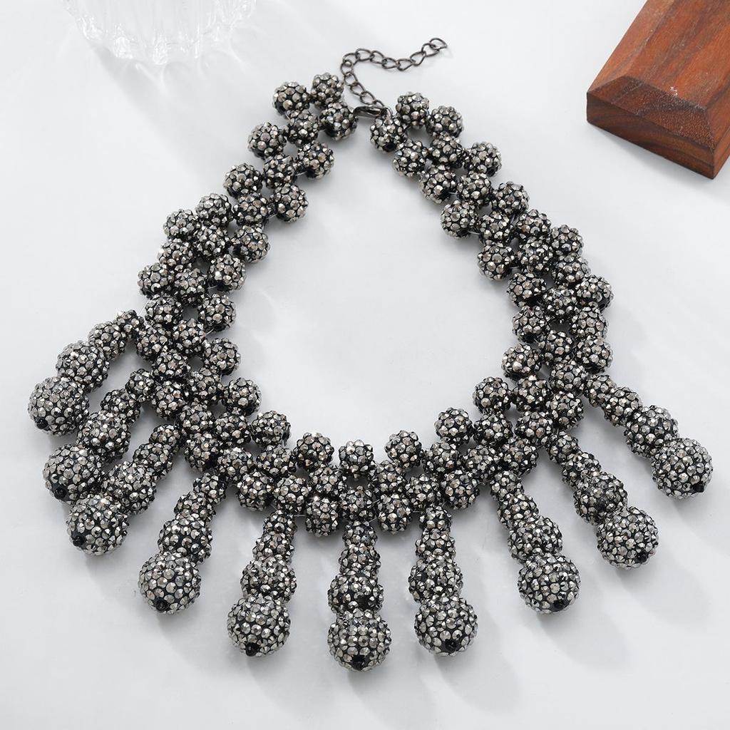 ZAA Dark Series Hanfkugel Quasten Anhänger Halskette - Retro Stil für Damen