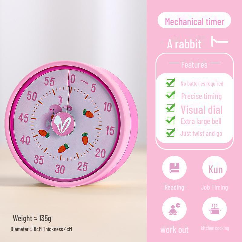 Stainless Steel Magnetic Kitchen Timer: Mechanical Rotating Countdown Clock for Students