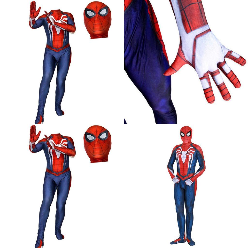 PS4 Insomniac Žmogus-voras Cosplay Kostiumas 3D Spausdintas Suaugusiems Vaikams Spidey Zentai Kostiumas Su Išskirtiniu Meistriškumu Ir Kvėpuojančiu Lėkštės Medžiaga